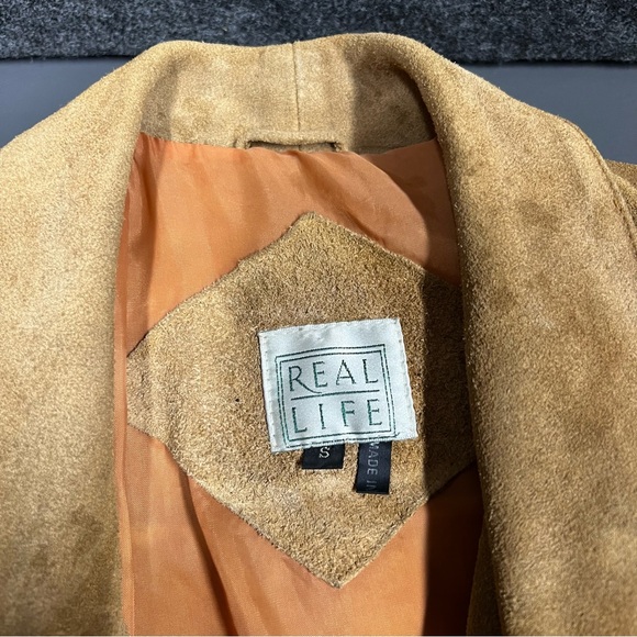 Vintage Real Life Suede Leather Fringe Jacket Women’s Size Small - Picture 16 of 16